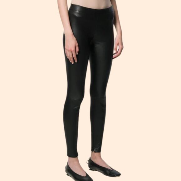 Vince Leather Skinny Zip Ankle Pants